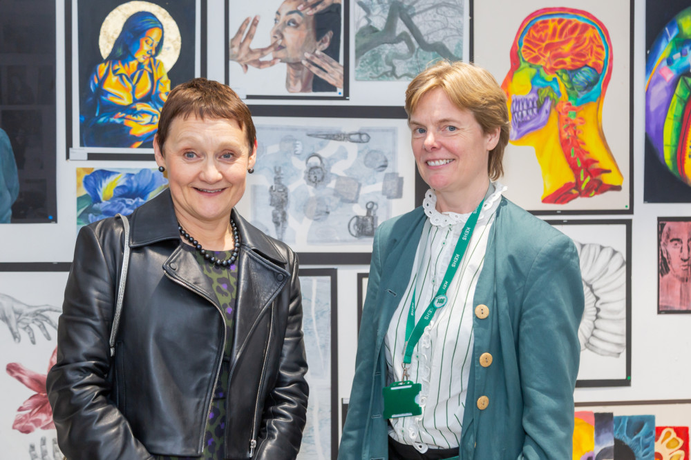 Professor Helen Higson with Principal Kirsty von Malaisé at The KEHS Design Centre
