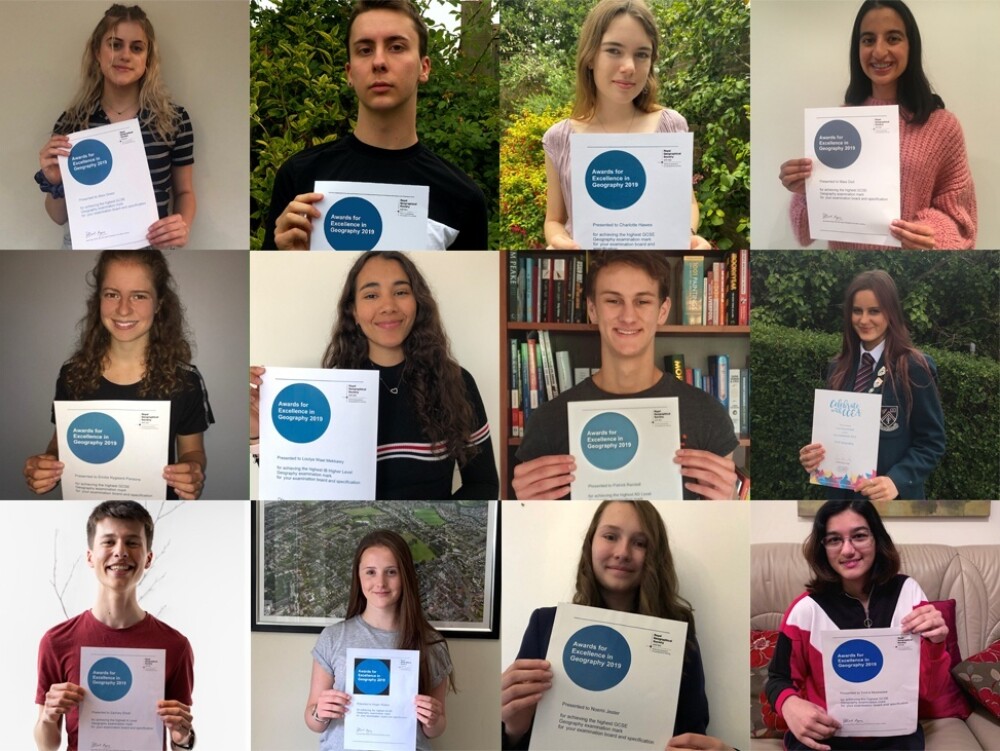 Collage of student and their Royal Geographical Society Excellence Awards